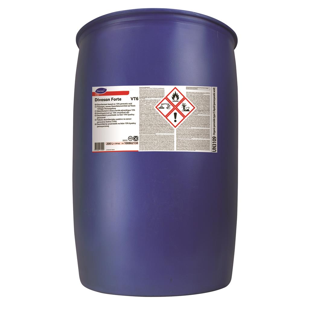 Dezinfectant puternic cu acid peracetic 15% DIVOSAN FORTE Diversey 200L